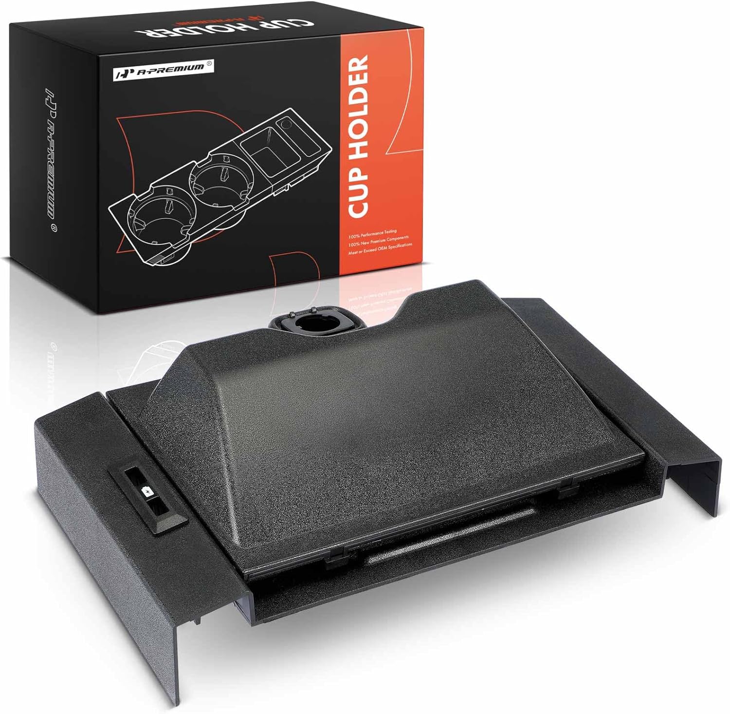 A-Premium Cup Holder Compatible with Ford F-150 F150 2015 2016 2017, Front Center Seat, Black, Replace# FL3Z1813562AT