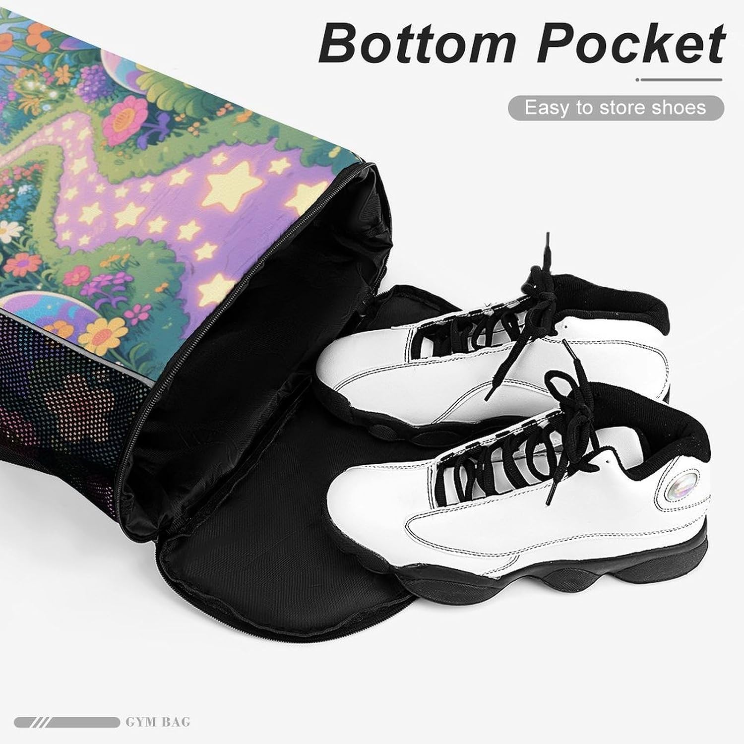 Small Gym Bag Star Garden Printed Drawstring Gym Bag for Men Lightweight Waterproof Drawstring Backpack for Women with Shoe Compartment for Travel Tourism Work And Fitness