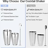 Vista 5 de Mwellewm Cocktail Shaker Boston Shaker Set 15 Pcs Professional Bartender Kit Bar Shaker Stainless Steel Drink Shaker Bartending Martini Shaker Tin