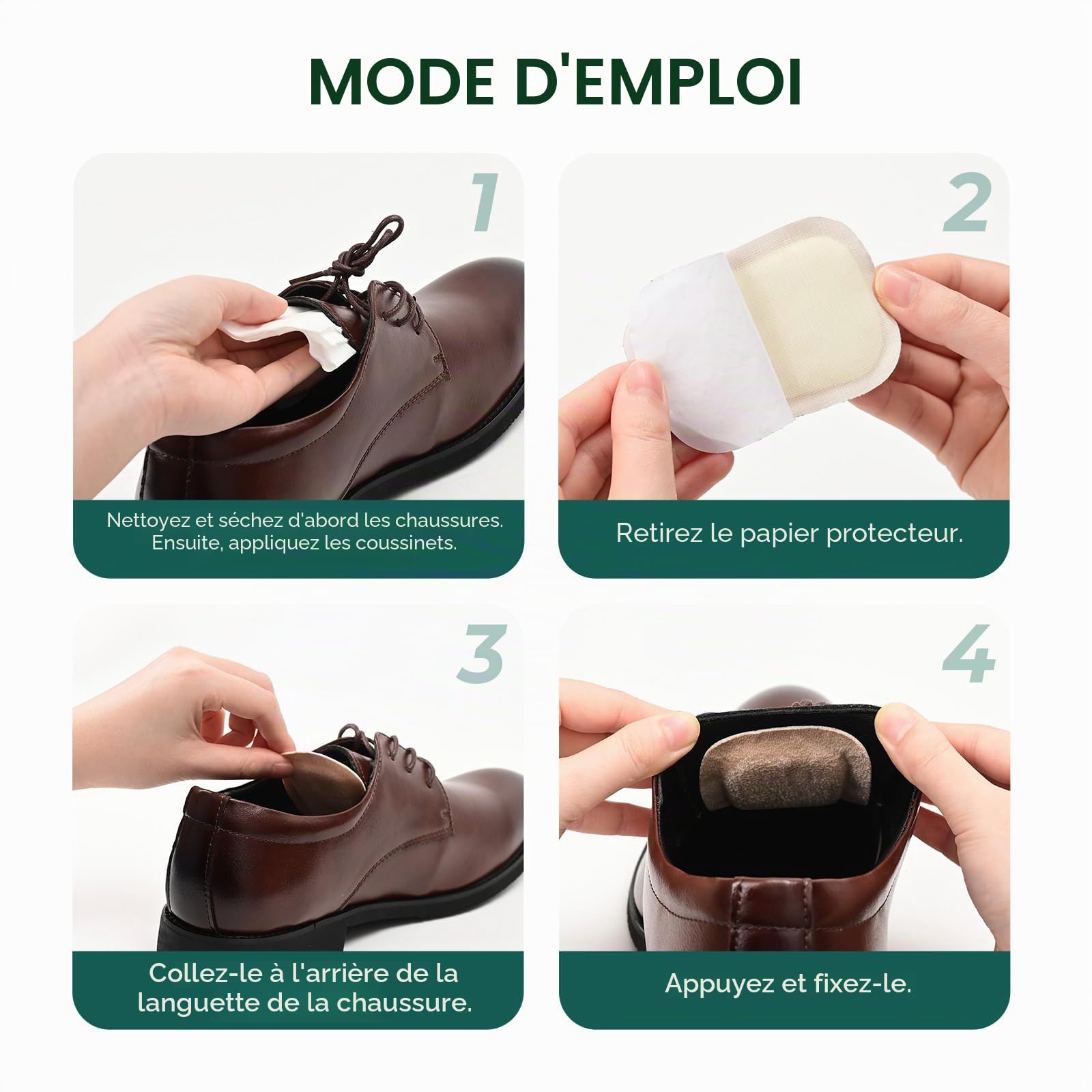 Welnove 2 paires Coussinet Languette Chaussure - Mousse chaussure à mémoire de forme et daim, auto-adhésifs, pour bottes, chaussures en cuir et chaussures de ville, coussinet chaussure trop grande,L