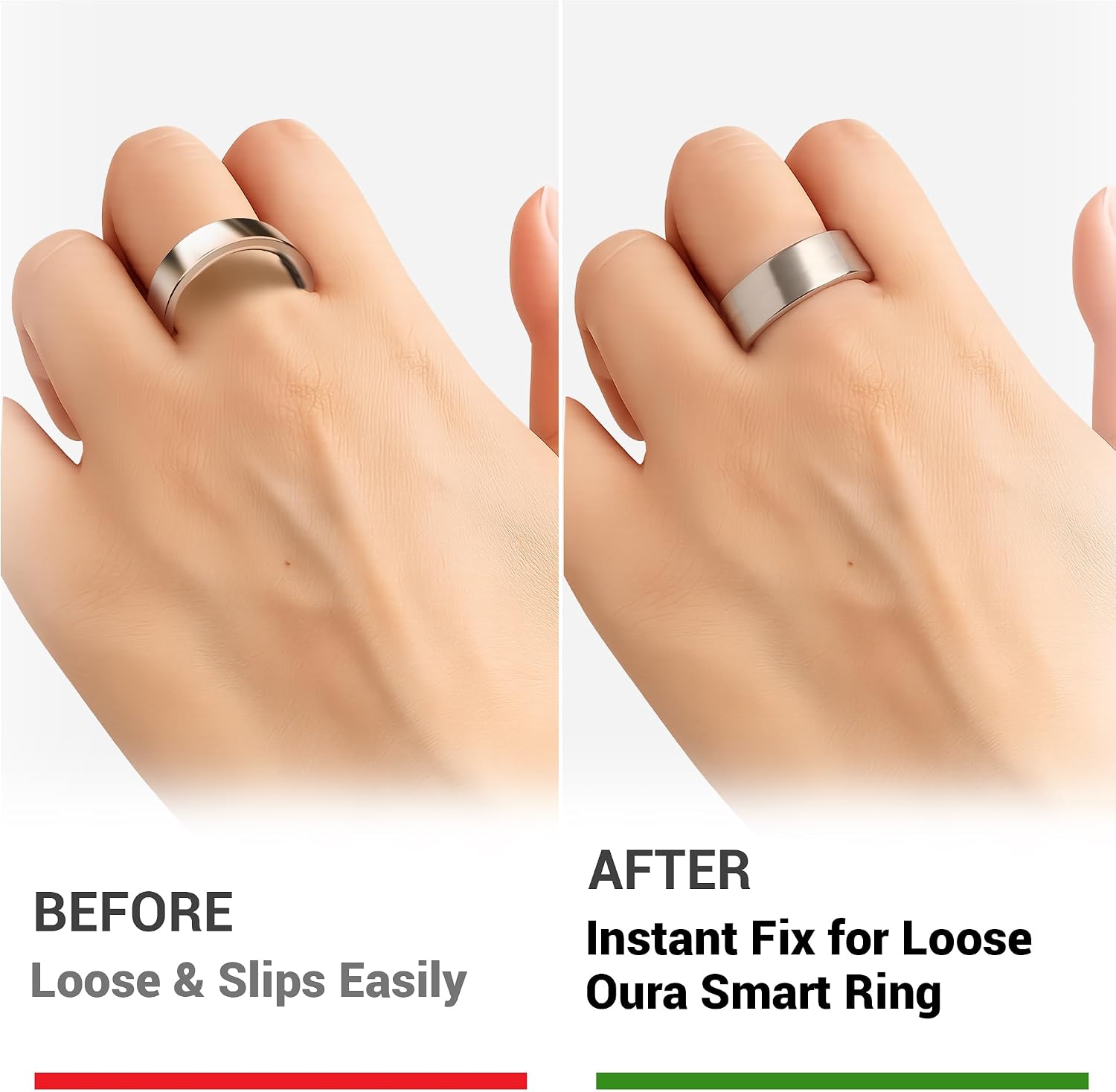 Oura Ring Size Adjuster, 210Pcs 4 Sizes Smart Ring Tightener Sizer for Loose Smart Rings, Fits Oura Gen 5/4/3, Samsung Galaxy Ring, RingConn 2/1, Ultra Human AIR, Soft Comfort Invisible Ring Reducer
