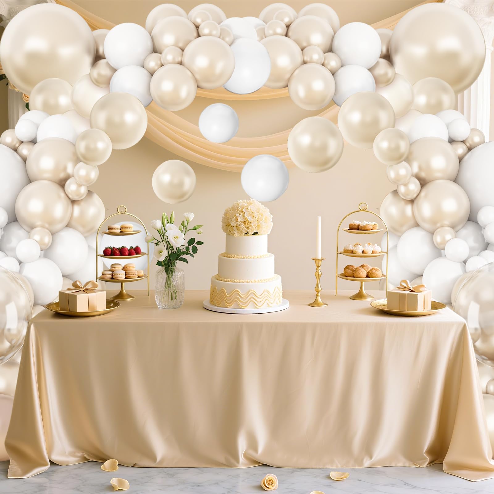Kit de arco de globos blanco perla