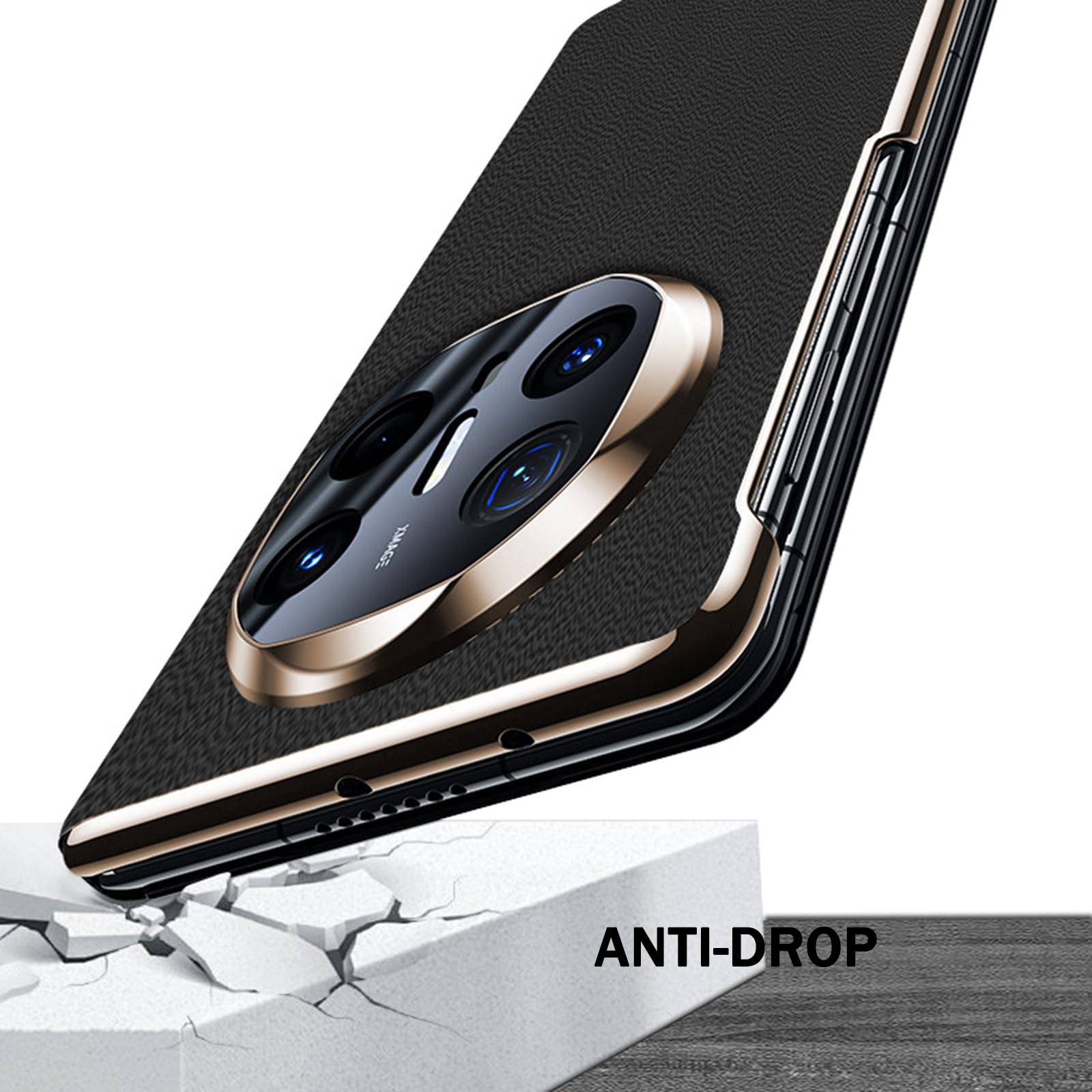 Hülle Magnetisches Für Huawei Mate X6, Echtes Lederhülle Flip View Fenster Schutzhülle Luxury Rundumschutz Stossfest Galvanisierte Handyhülle,Grün,Mate X6