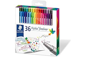 Premium Quality Classic Staedtler Pen Set - Pack of 36 Vibrant and Smooth Triplus Fineliners