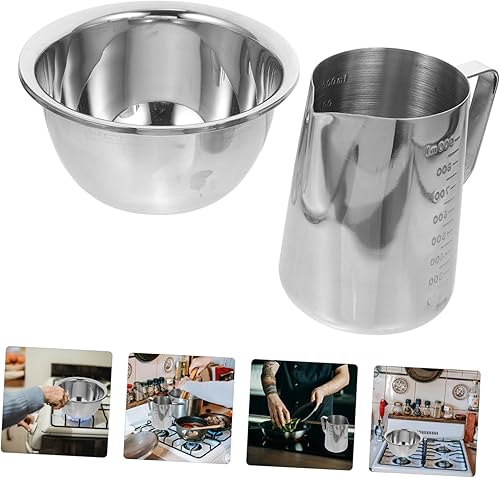 Miniatura 6 de KJHBV 1 Unidades Herramienta de Calefacción Herramienta Cuadrada Queso Blanco Cera de Abejas Velas Calentadores de Café Taza Espumadora Taza Doble