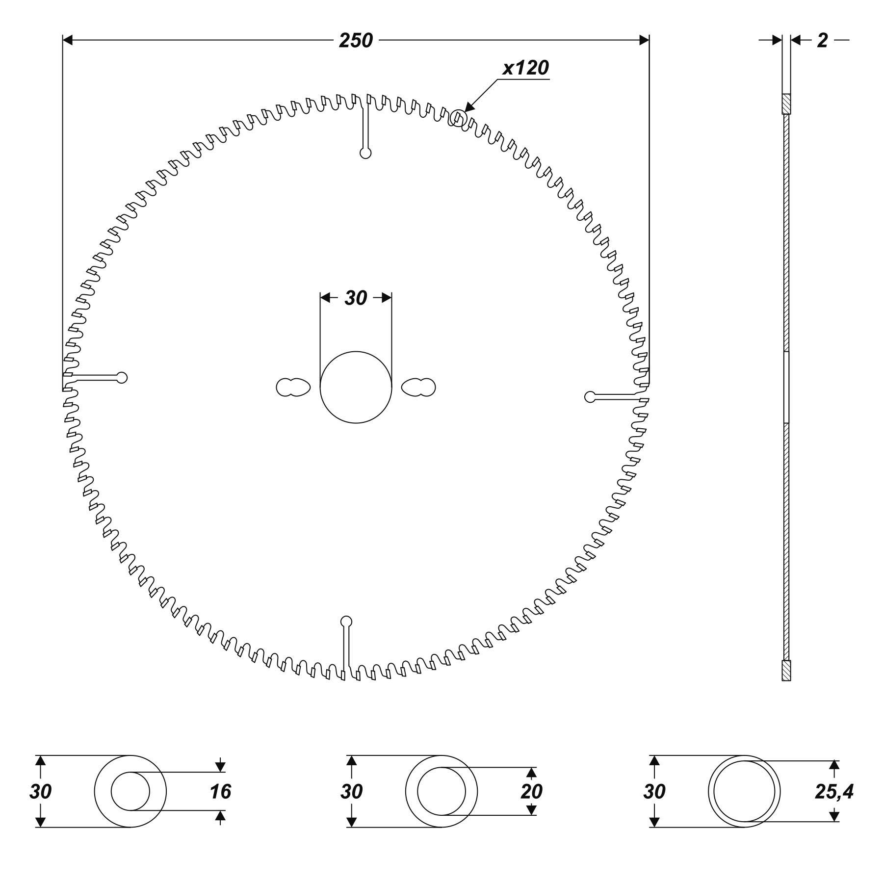 HM Nutkreissägeblatt Nutfräser Durchmesser 250 mm, Z4