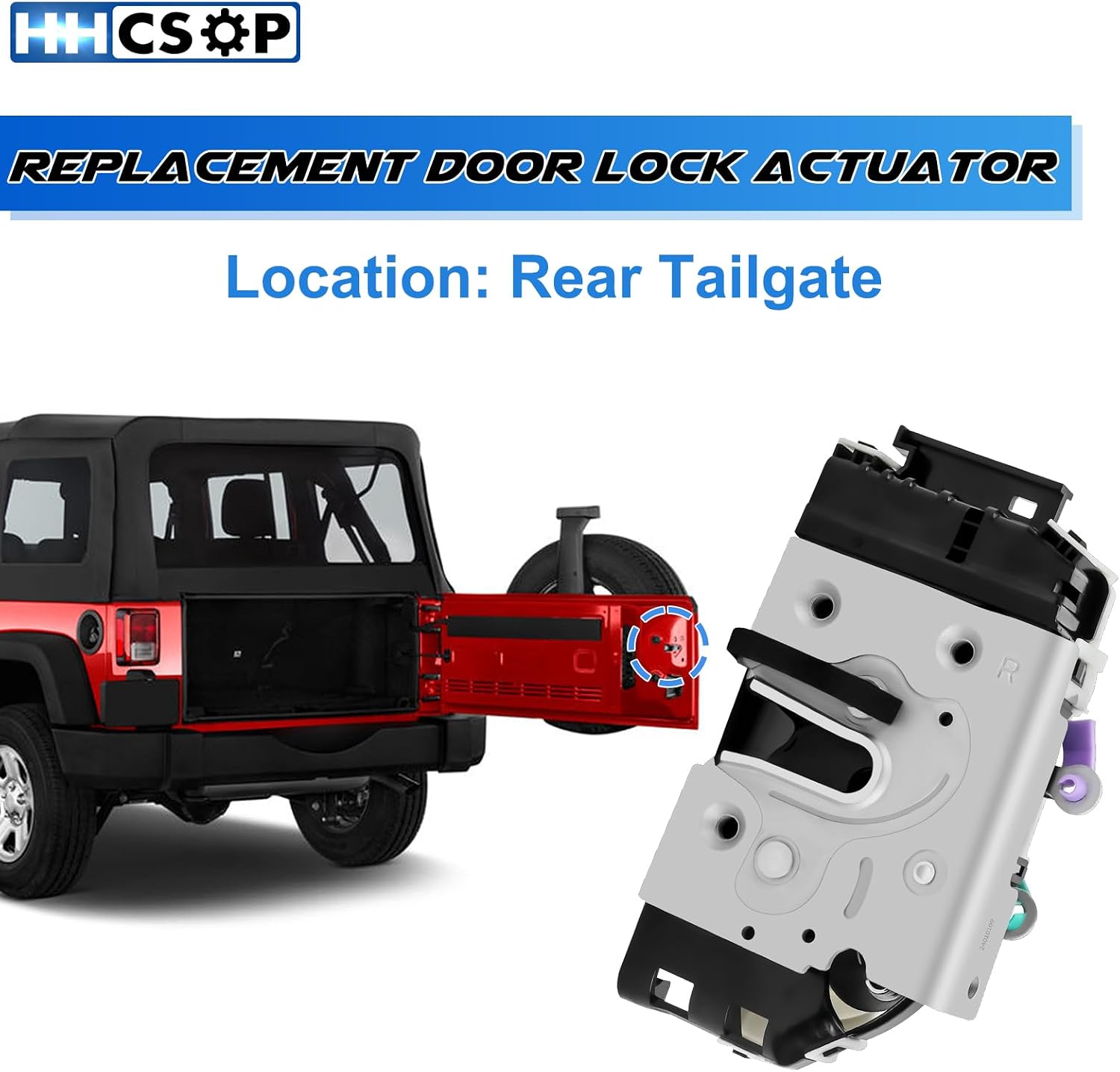 Tailgate Door Lock Latch Actuator with Power Rear Door Lock for 2007 2008 2009 2010 2011 2012 2013 2014 2015 2016 2017 Jeep Wrangler, 2018 Jeep Wrangler JK 931-217 4589584AG