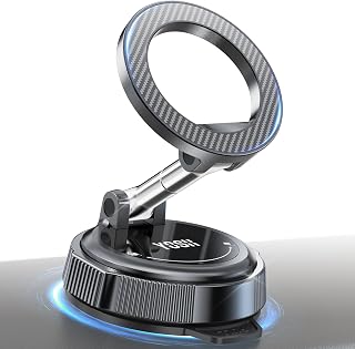 YOSH Vacuum Magnetic Phone Holder for Cars [N56 Magnets & Stable Vacuum Suction], with 360° Rotating Foldable Arm for Dash... Price In India