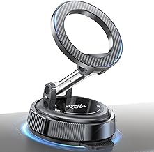 YOSH Support Voiture pour Magsafe, Support Téléphone Magnétique avec Aspiration sous Vide [Aimants N56], Bras Pliable Rotatif 360° pour Tableau de Bord et Pare-Brise, pour iPhone 17-12 Samsung Pixel