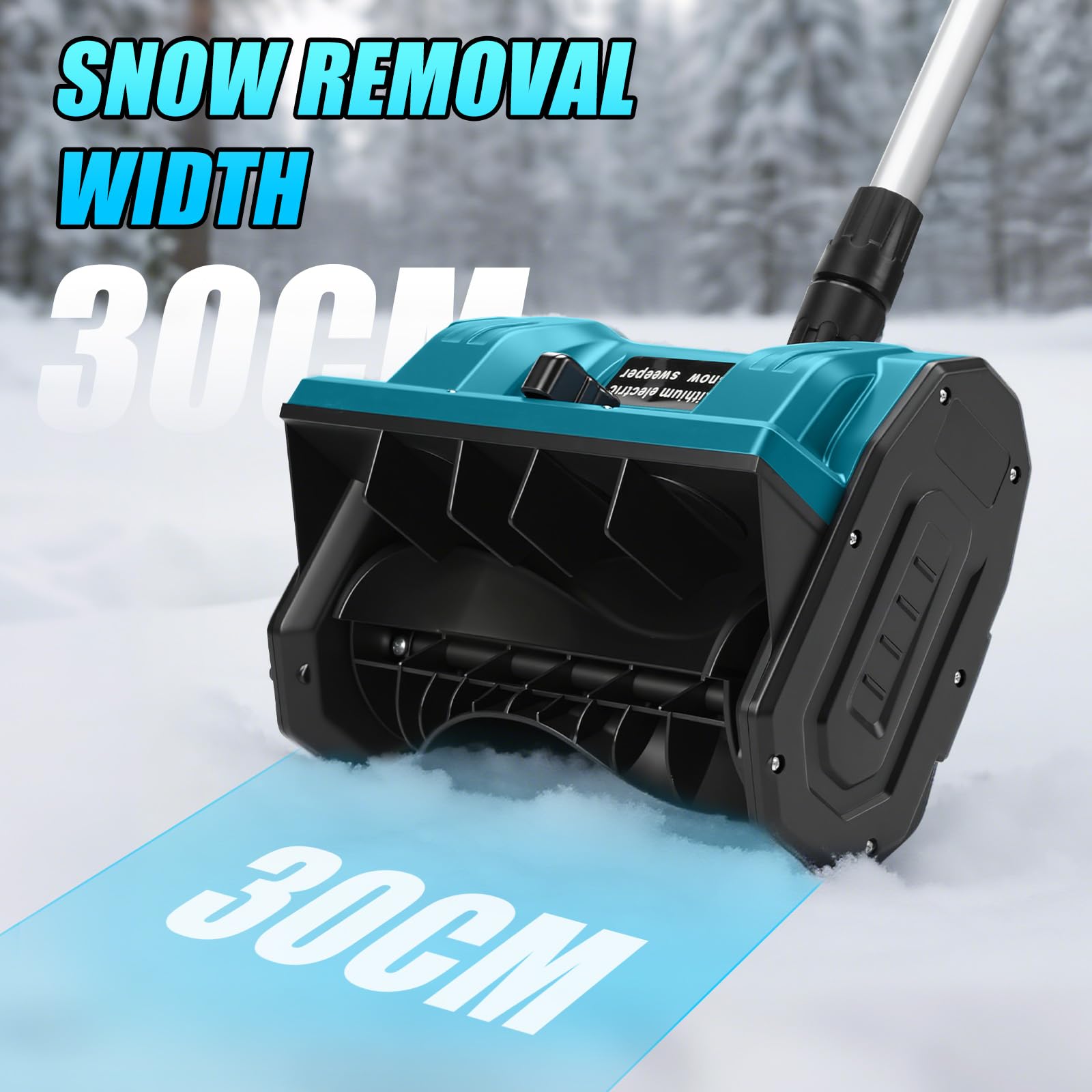 akumulatorowa odśnieżarka do baterii Makita 18V, zasięg wyrzutu 8m, szerokość robocza 28cm, elektryczna łopatka odśnieżająca, szczotka odśnieżająca, odśnieżarka z uchwytem o wysokości