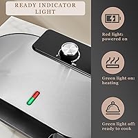 Vista 4 de Máquina para hacer Waffles Doble de 6 Pulgadas, Máquina para Hacer Waffles Belgas de 1200W para Desayunos y Snacks, Hace 2 Waffles Personalizados