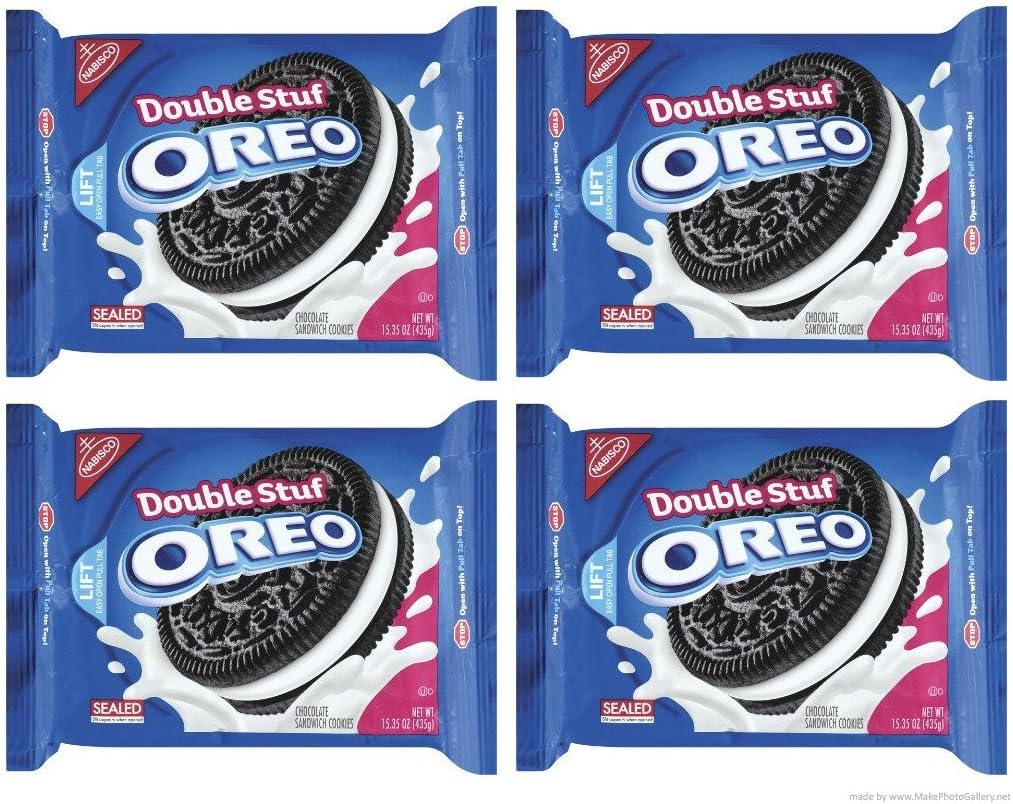 OreoDouble Stuff Oreo Cookie, 15.35-Ounce Packages (Pack of 4)