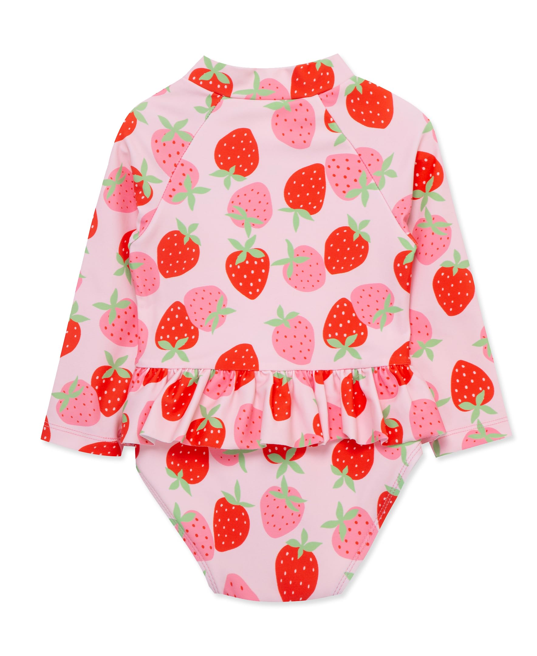 Little Me Clothes for Baby Girls' Strawberry One Piece Rashguard, Chrystal Rose, 3 Toddler