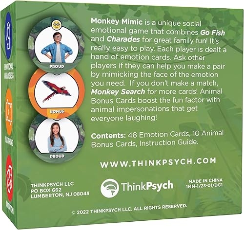 Miniatura 2 de ThinkPsych Monkey Mimic - Copiar caras para ganar  Juegos divertidos y educativos para niños  A partir de 5 años  Actividades de aprendizaje