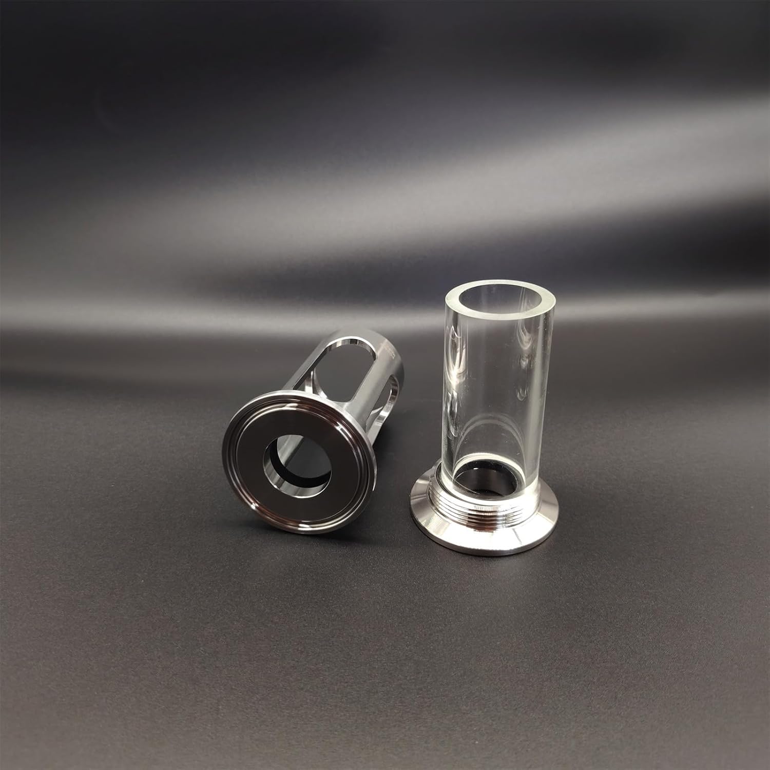 Sanitary 1.5"/1" Tri Clamp Short Sight Glass, 1 Inch OD, 304 Stainless Steel, EPDM Seal, 86mm Compact Height