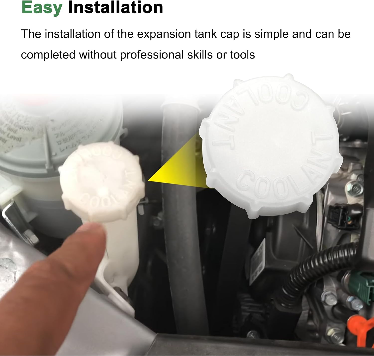 Expansion Tank Cap Compatible with Honda Odyssey 2011-2016 Coolant Reserve Overflow Reservoir Tank Lid Replace # 19102-RV0-A00 19102RV0A00