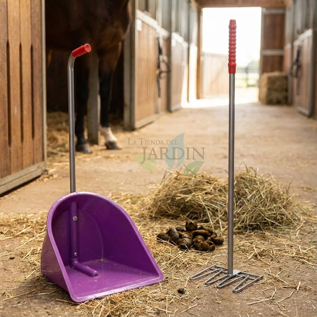 Suinga RACCOLTA IN PLASTICA CON STRISCIA per letame di animali da fattoria e cavalli