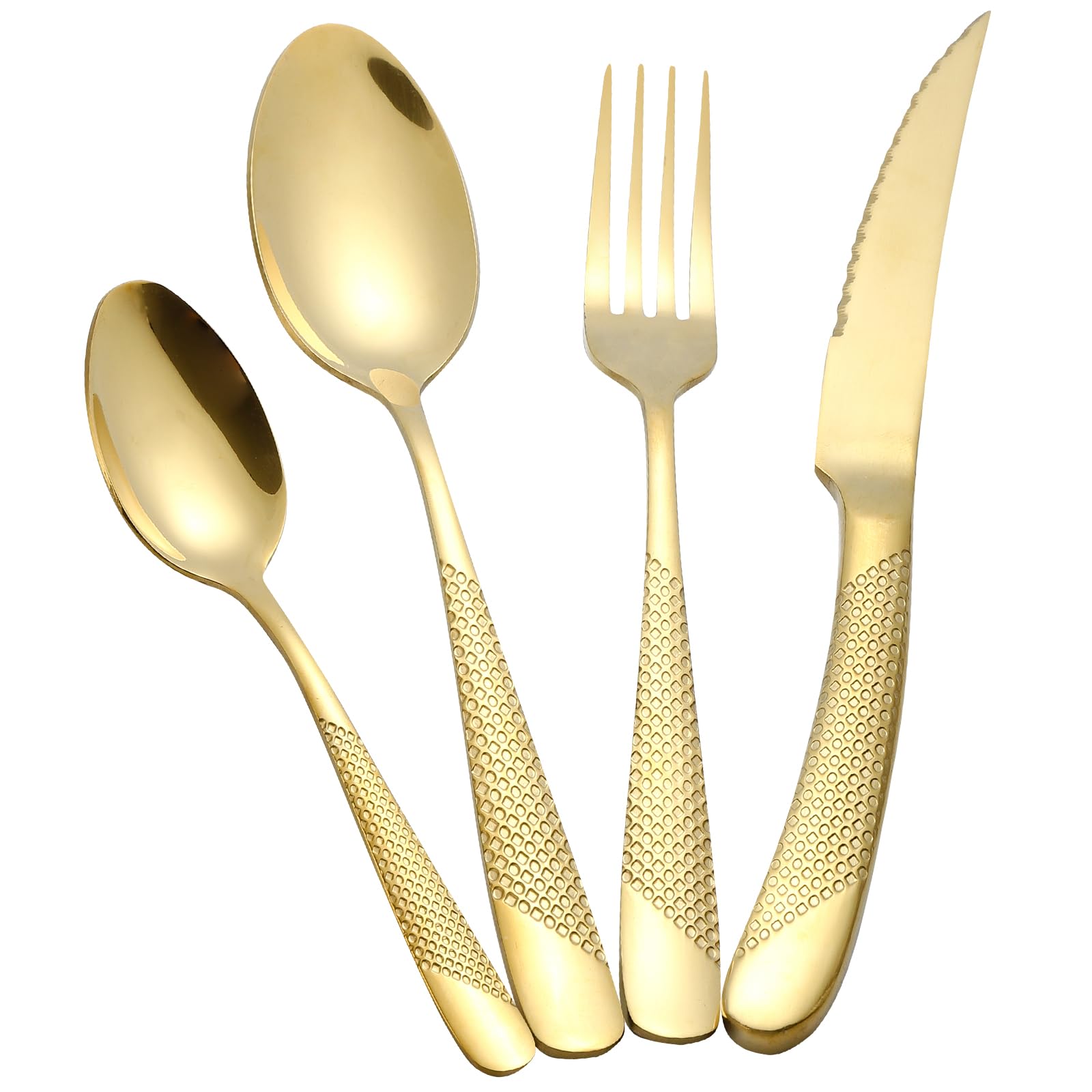 Grande Set Posate Da Insalata 30,5 Cm In Acciaio Inox 18/10 Oro: Cucchiaio E Forchetta, Eleganti E Lavabili In Lavastoviglie - 2