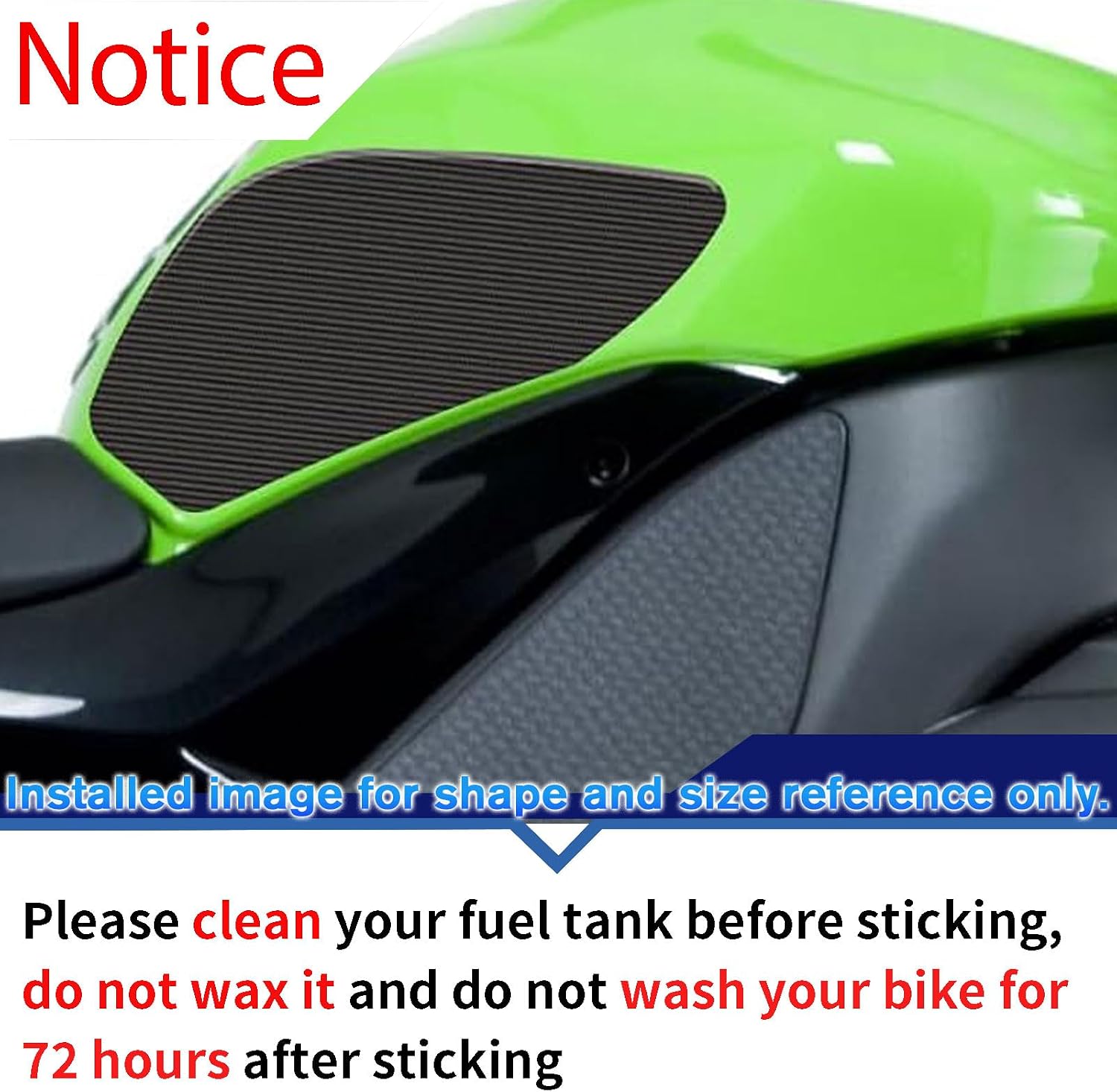 Motorcycle Knee Grip Traction Pad zx10r Anti-Slip Tank Protection Stickers Decal Pad Self-Adhesive and Waterproof Fuel Tank Pad Compatible with KA&WA&SA&KI ZX-10R ZX 10R ZX 10 R 2008-2010