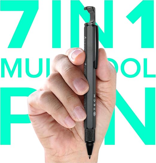 16x Multifunktions-Stifte Für Herren – 6-in-1 Mit Schraubendreher, Lineal & Wasserwaage, In 4 Farben