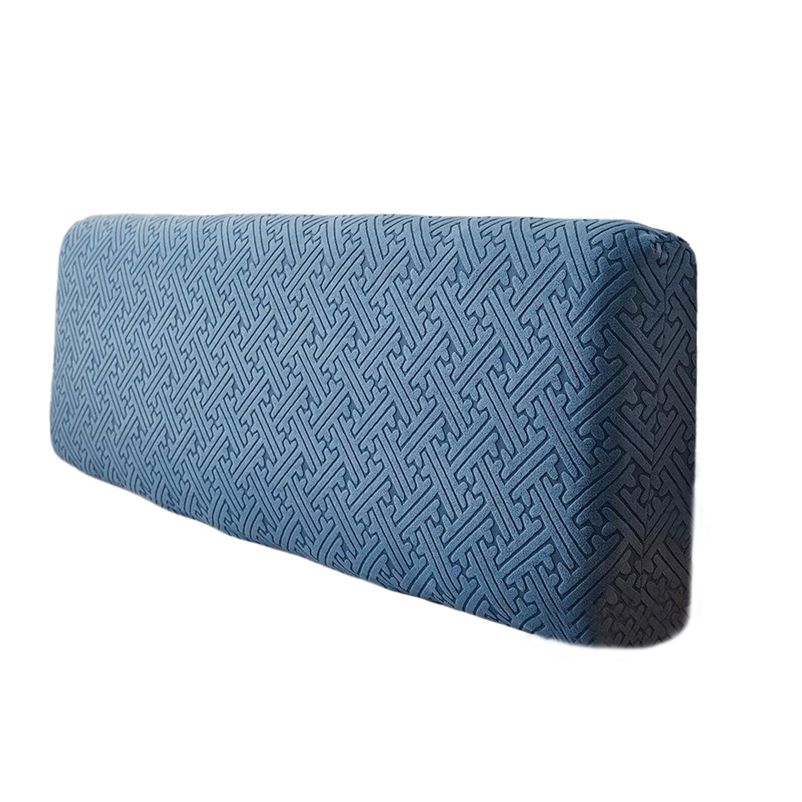 TWISAXC Thick Elastic Queen Headboard Slipcover Prevent Dust And Wear Queen Headboard Cover Polyester Slipcovers, blue, 150cm