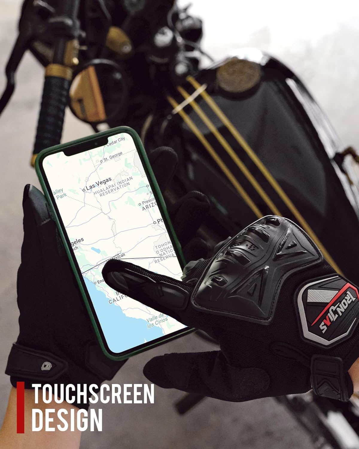 BORLENI Motorcycle Riding Gloves Touch Screen Full Finger Glove Motocross Road Racing Bike Outdoor Sports for Women Men - Image 2