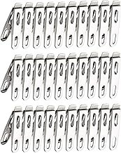 30 Prendedores Inox Multiuso | Fechador de Embalagens e Alimentos, Clipes de Alta Pressão p/Cozinha e Organização | Também p/Roupas, Lavanderia e Artesanato, Pregador de Metal