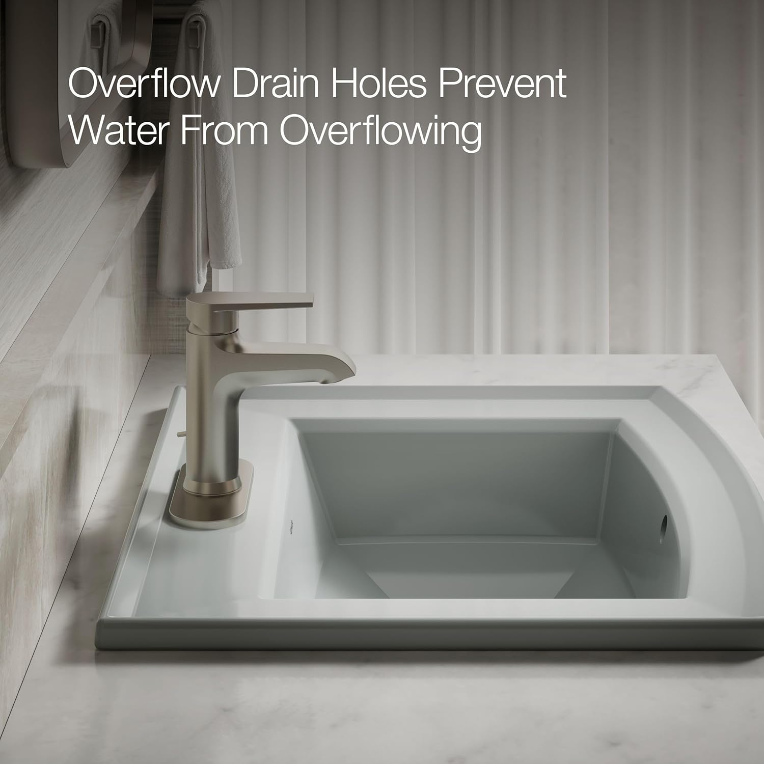 Kohler 2356-4-95 Archer® 22-3/4" rectangular drop-in bathroom sink, Ice Grey
