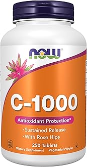 Now Supplements, Vitamin C-1,000 With Rose Hips, Sustained Release, Antioxidant Protection*, 250 Tablets