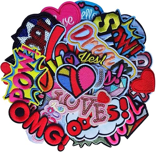 Miniatura 2 de Parches para coser o planchar con palabra, ropa, vestido, sombrero, pantalones, zapatos, costura, decoración, manualidades, vergüenza, parches