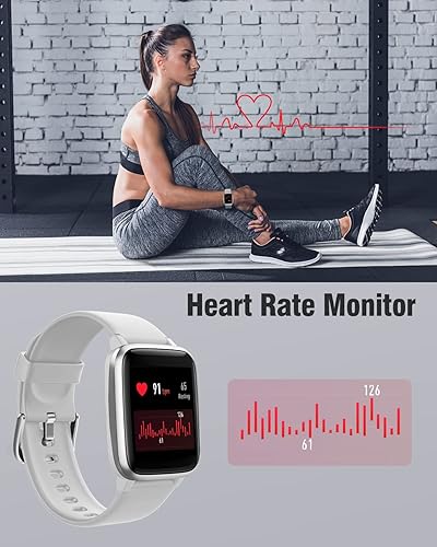 Miniatura 4 de Reloj inteligente para teléfonos iOS y Android IP68 impermeable, reloj de seguimiento de fitness con monitor de frecuencia cardíacasueño,