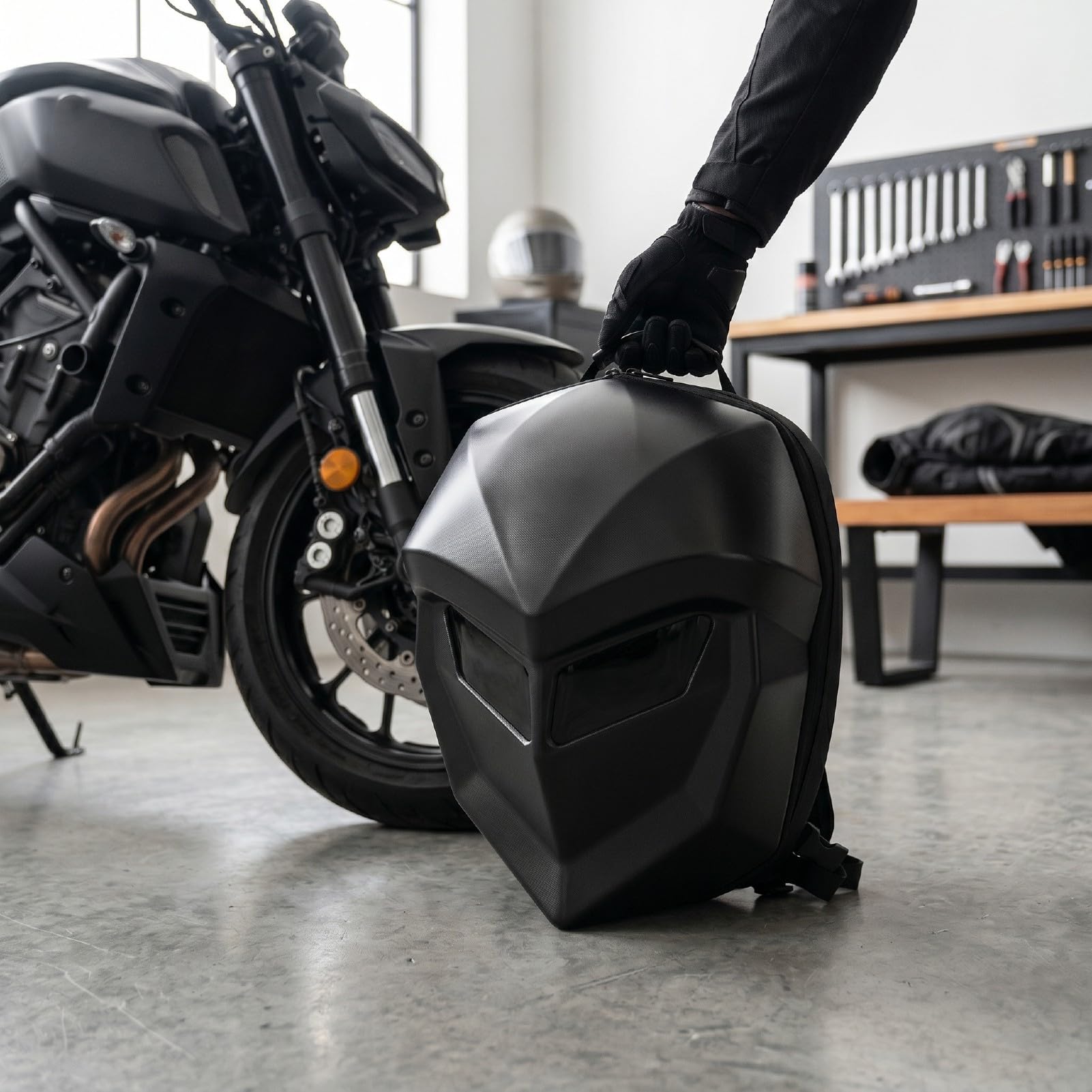 Marhynchus Plecak LED z twardą skorupą i Programowalnym Ekranem | Edycja Bluetooth, wodoodporna, torba motocyklowa, do podróży konnych