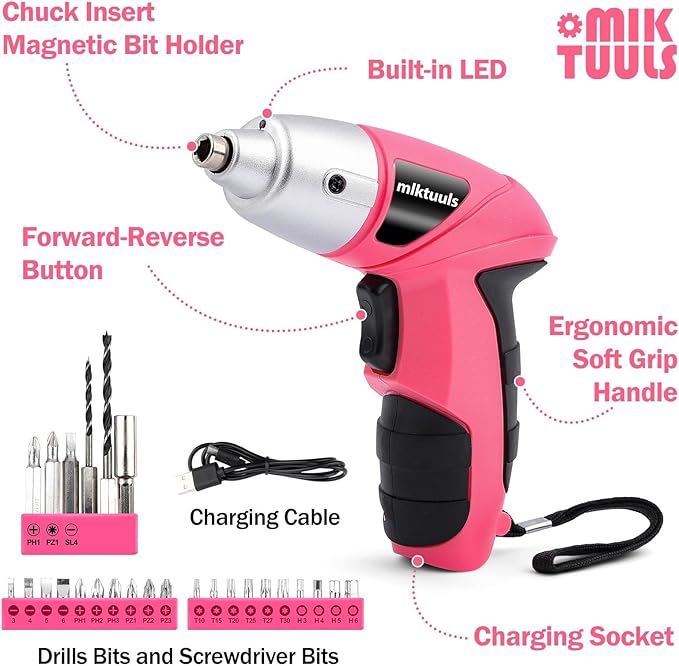 Juego de Herramientas Eléctricas 112 Piezas con Taladro Atornillador 3.6V miniatura 3