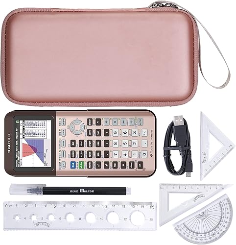 Miniatura 5 de Khanka Estuche de viaje rígido de repuesto para calculadora gráfica de color Texas Instruments TI-83 PlusTI-84 PlusTI-84 Plus CE, solo funda (oro