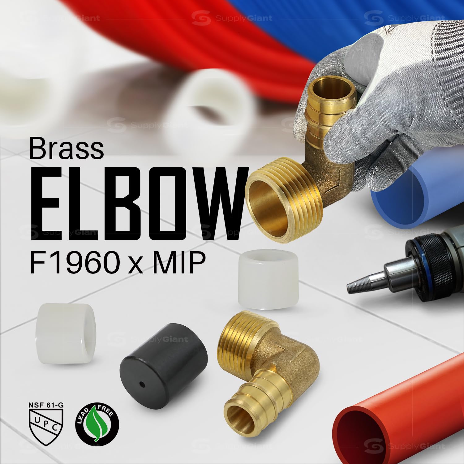 Codo roscado de 90 grados Pex-A, expansión de 3/4 pulgadas Pex x 1 pulgada adaptador de codo MIP, adaptador F1960 de latón sin plomo para uso en conexión de tubo Pex-A (paquete de 5)