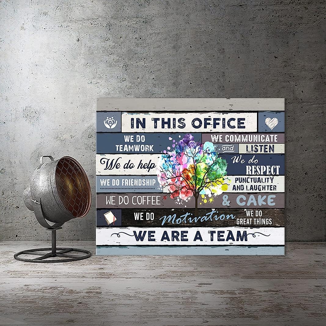 Inspirational Wall Art For Office Motivational Quotes Wall Decor We Are A Team Framed Canvas Wall Art Modern Office Wall Decor Office Size , 24x20 Inch: Posters & Prints