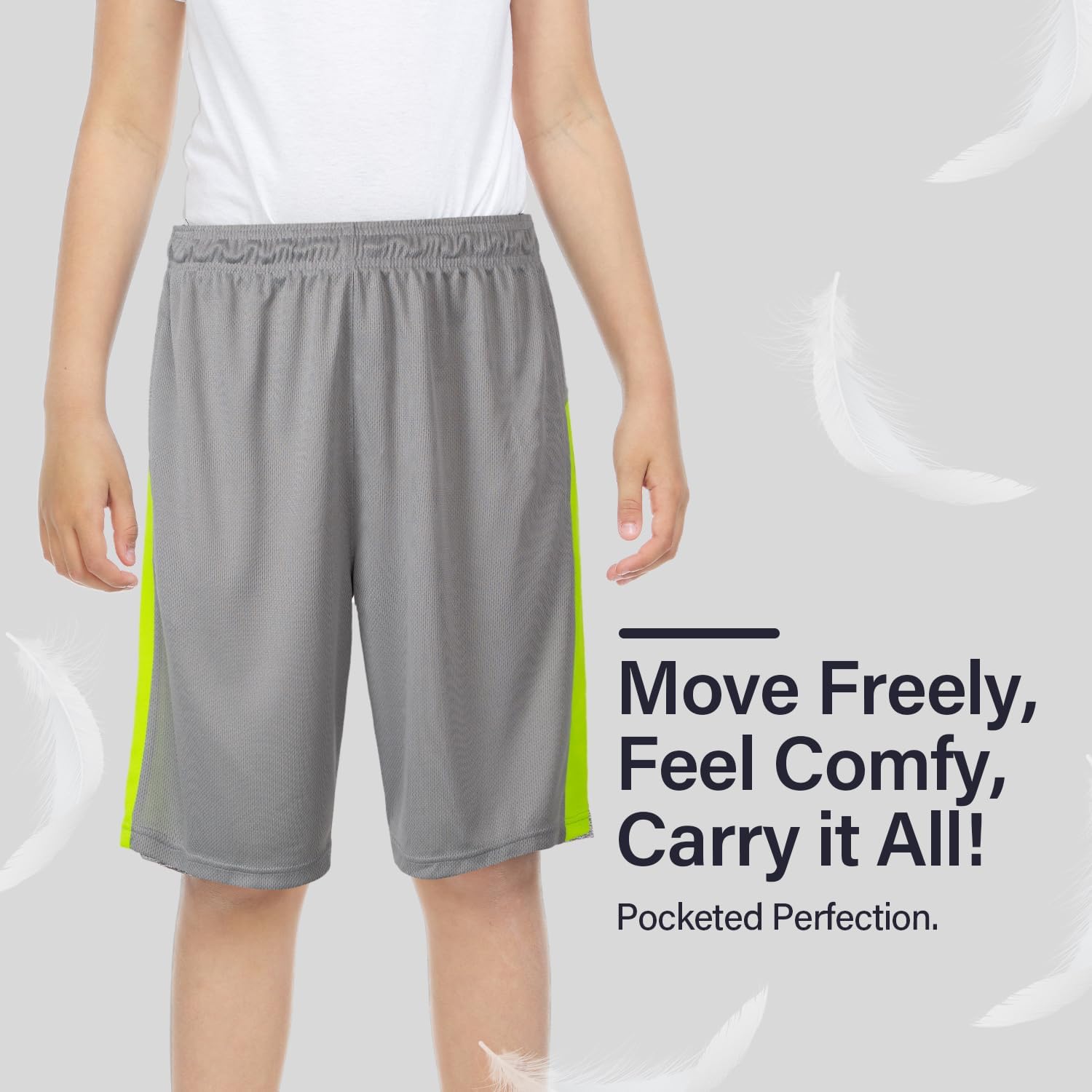 Essential Elements Boys 5-Pack Active Athletic Performance Basketball Shorts with Pockets - Image 4