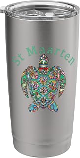 St Maarten Tee Tribal Turtle Gift Stainless Steel Insulated Tumbler