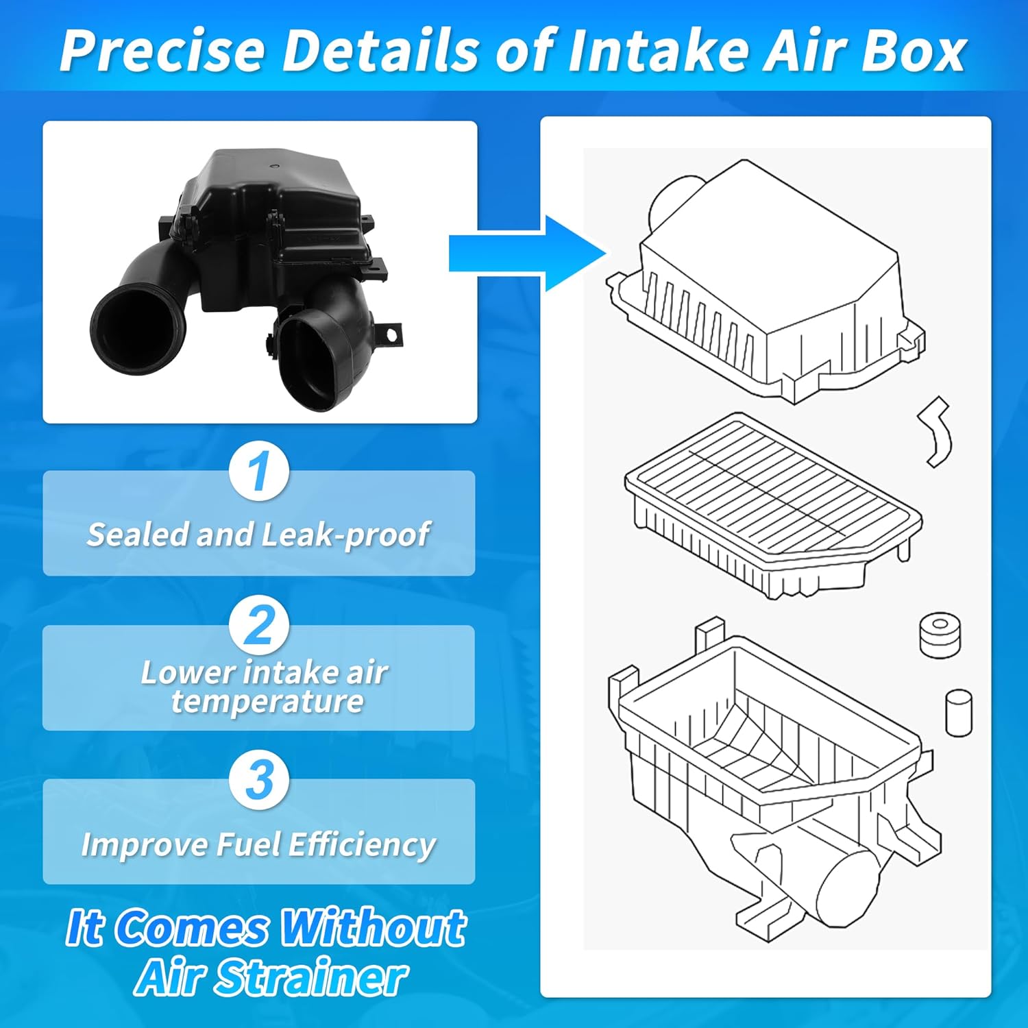 Air Filter Cleaner Box Housing for Hyundai Elantra 2017-2020 Air Intake Housing Air Intake Cleaner Assembly No.28220F2000/28220F2000