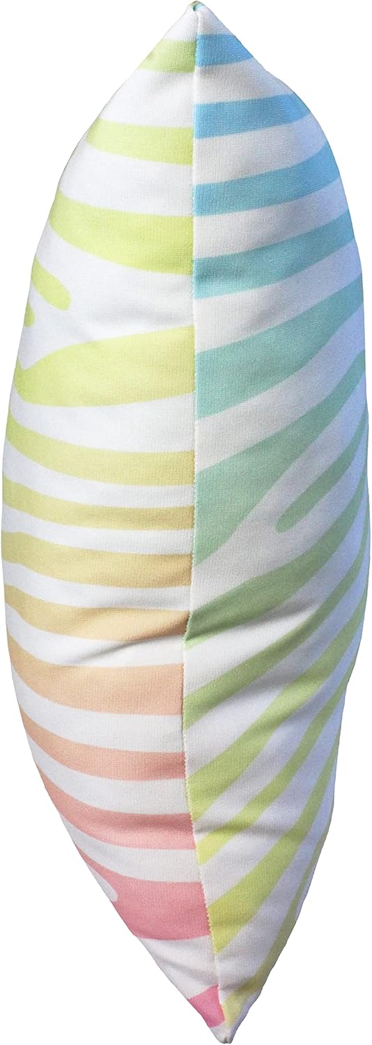 College Covers Animal Print Pillows Decorative Pillow, 16" X 16", Zebra Pastel Gradient/White