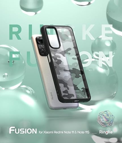 Miniatura 8 de Ringke Fusion - Funda compatible con Redmi Note 1111S 4G 643 pulgadas diseño de camuflaje translúcido parte trasera dura a prueba de golpes funda