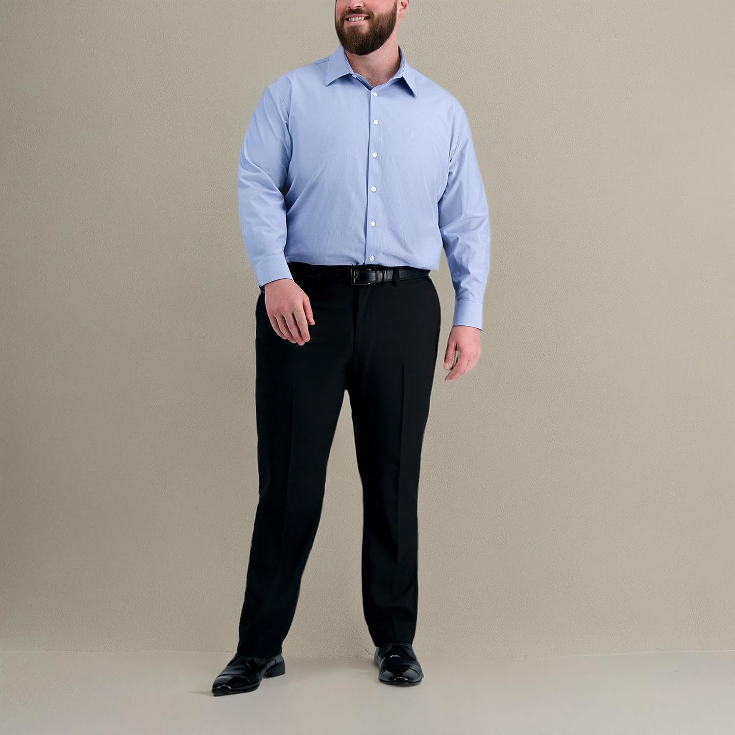 Haggar Mens Smart Wash® Classic Fit Comfort Stretch Dress Shirt- Big Or Tall Sizes