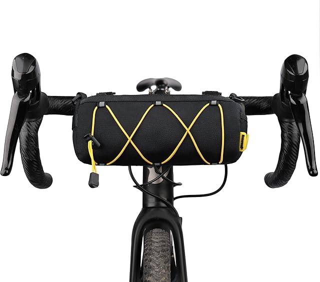 Handlebar bag for bike - Multifunctional CYcling Frame Bag Lightweight Shoulder Bag for Outdoor Sports Daily Use (9.6" x 3.9" x 3.9", Black)