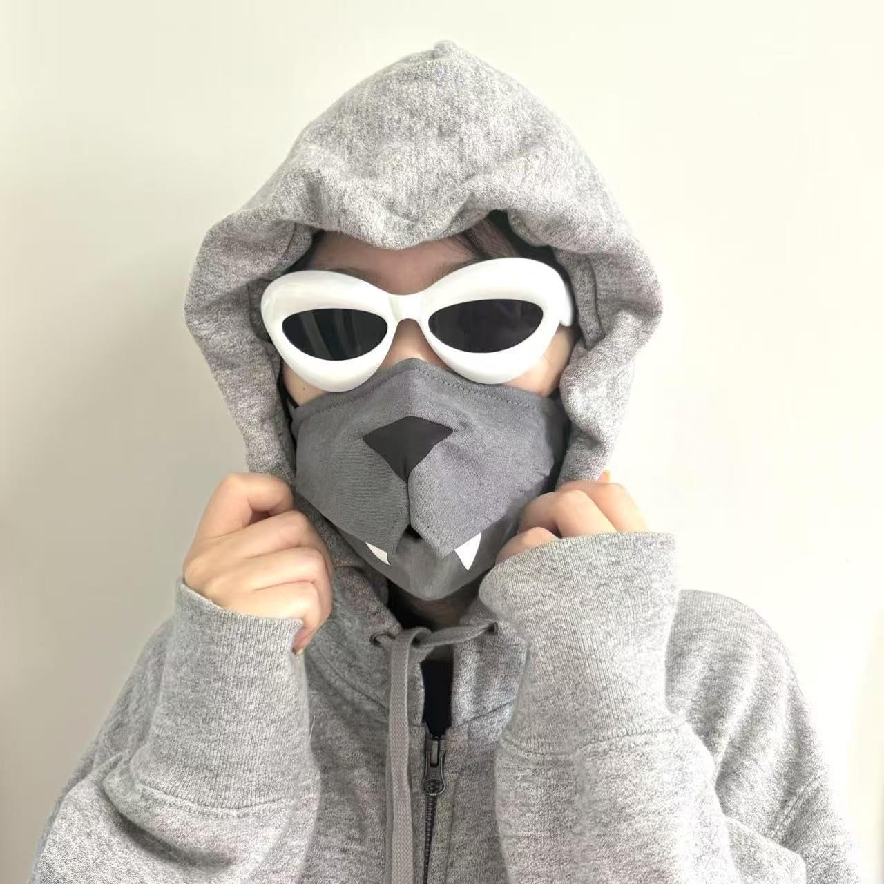 Wolf Mouth Mask and White Sunglasses Set – Fun Animal Costume for Parties, Cosplay, Christmas, Halloween, Birthday Decorations (Wolf Mouth Set) image 2