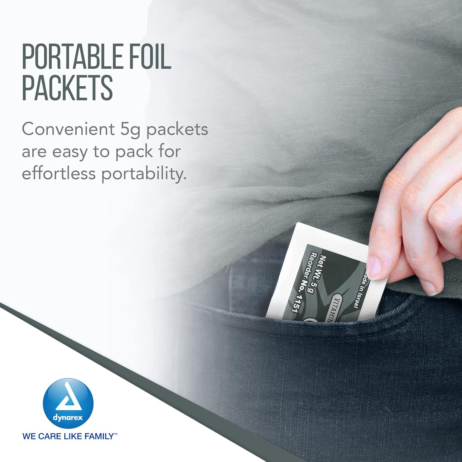 Dynarex Vitamins A&D Ointment Without Lanolin - Vitamin A and D Ointment Protectant for Minor Cuts, Burns, Diaper Rash & Dry Skin - 1 Case - 6 Boxes, 144 Packets/Box - 5g Packets