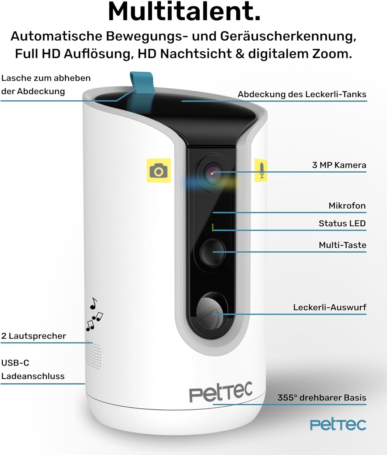 PetTec Ultra microSDXC Speicherkarte – Speicherkarte speziell für PetTec WLAN & LTE Kameras bis zu 100 MB/s, Class 10, U1, A1-Performance, Videofähigkeit in Full HD - Für Tier- & Outdoor-Überwachung