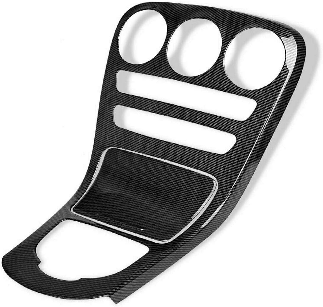 x xotic tech Center Console Gear Shift Panel Frame Cover Trim, Carbon Fiber Pattern, Compatible with Mercedes Benz C Class W205 2014-2018, GLC Class W253 2015-2018 (Without Clock)