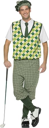 Rasta Imposta Old Tyme Golfer Costume, Green, Adult Mens Size 38-44