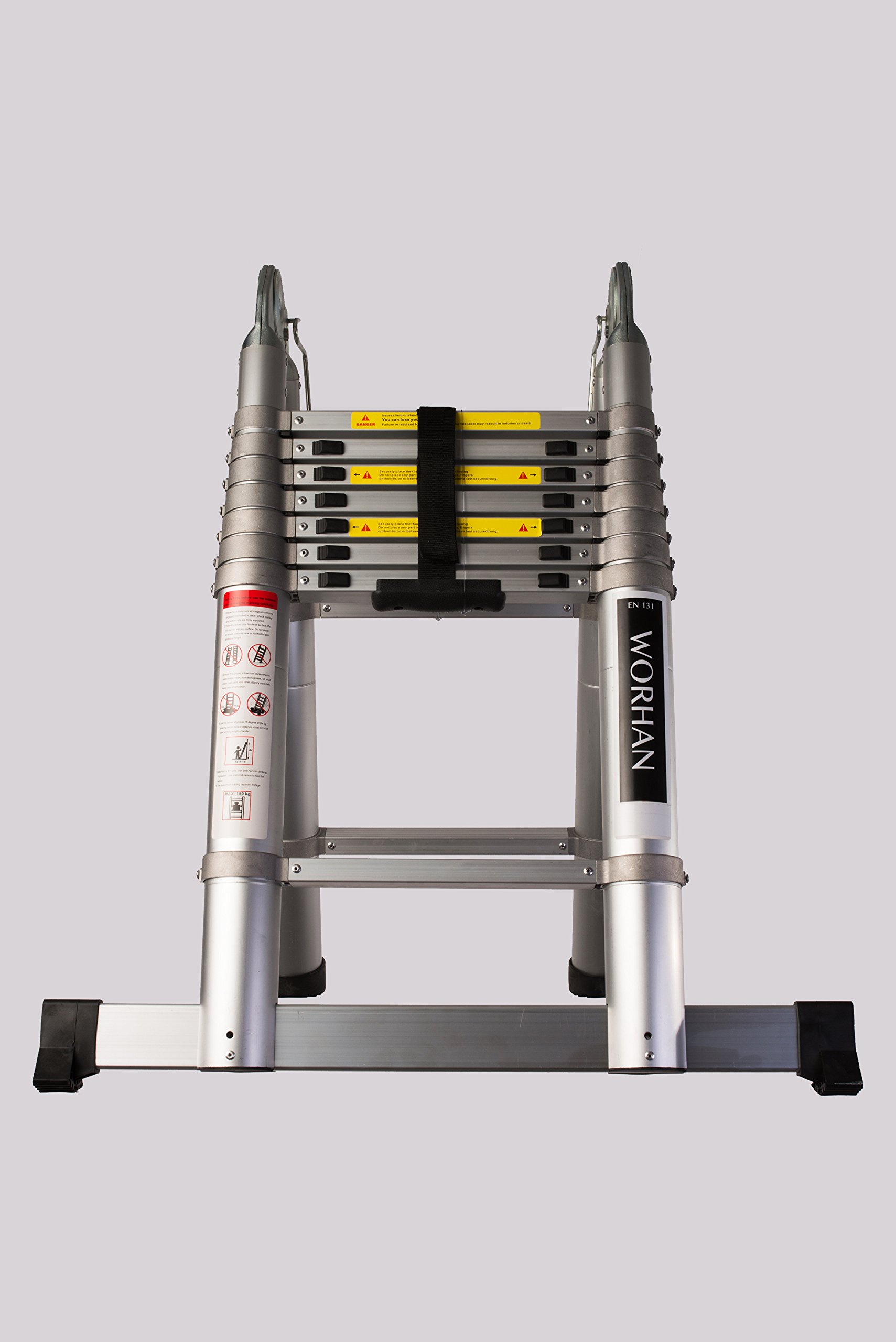 Scala Con Anelli in Alluminio 5.0m Alu Doppia Telescopica Estensibile di Transporto Multiposizione Pieghevole Multifunzione Multiuso in Alluminio AK5+bag