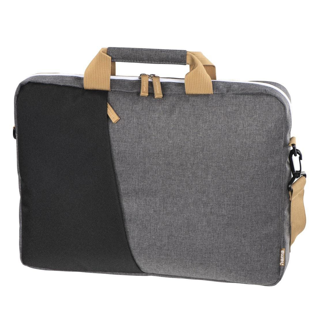 Hama Laptop Bag up to 14.1 Inch (Notebook Bag for Laptop, Tablet, MacBook, Chromebook up to 14.1 Inches, Shoulder Bag as Work Bag or School Bag for Men and Women) Black Grey